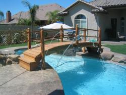 Here we have a very nice 12 foot pool Bridge ,In a great landscaped back yard by the golfcourse in Bakersfield.